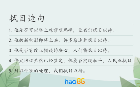 拭目造句