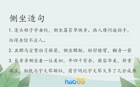 側坐造句