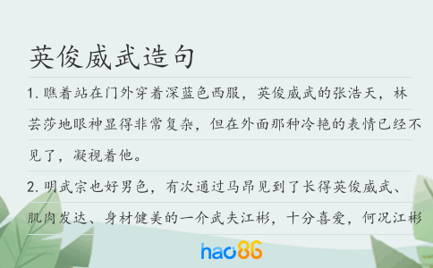 英俊威武造句