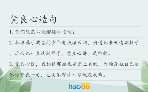 憑良心造句