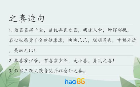 之喜造句