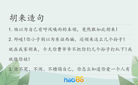 胡來造句