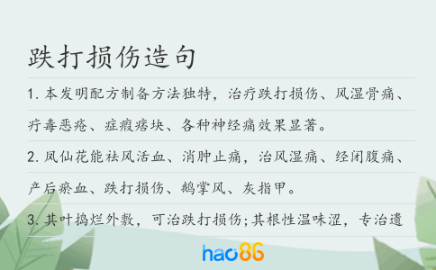 跌打損傷造句