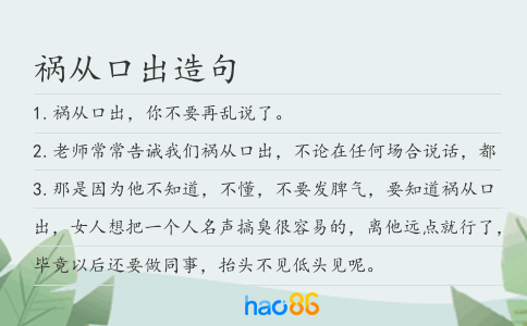 禍從口出造句