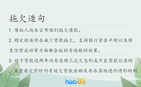 拖欠造句