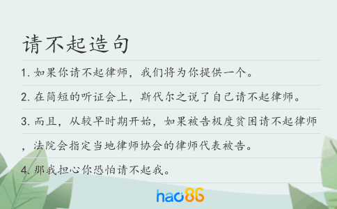 請不起造句