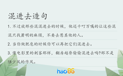 混進(jìn)去造句