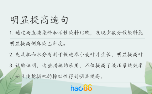 明顯提高造句