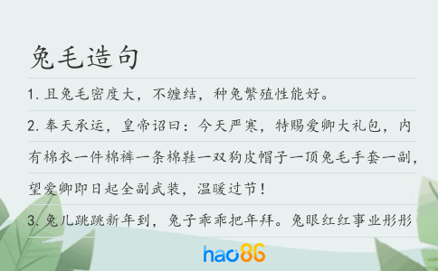 兔毛造句