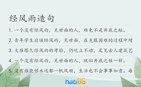 經(jīng)風(fēng)雨造句
