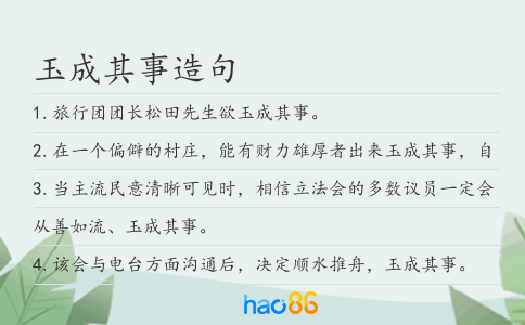 玉成其事造句