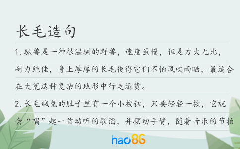 長毛造句