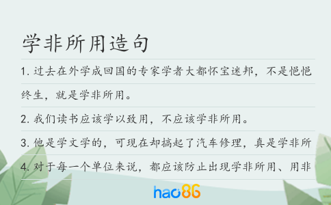 學(xué)非所用造句