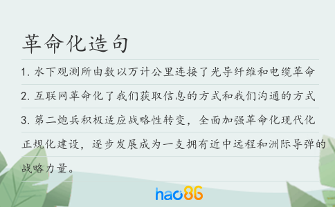 革命化造句