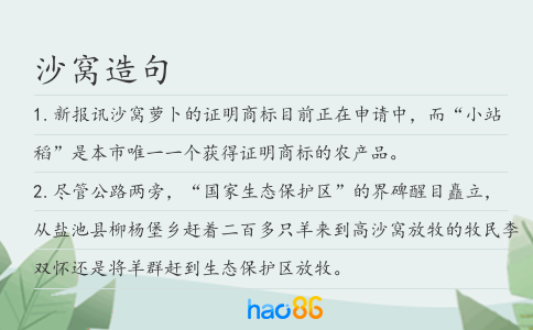 沙窩造句