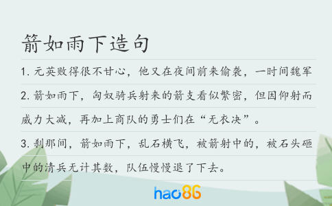 箭如雨下造句
