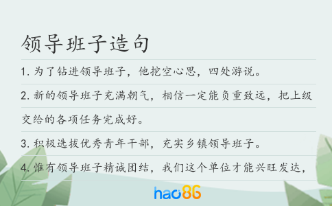 領(lǐng)導(dǎo)班子造句