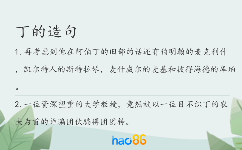 丁的造句