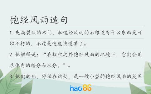 飽經(jīng)風(fēng)雨造句