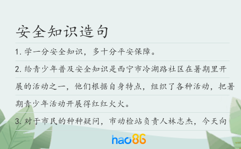安全知識(shí)造句