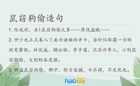 鼠竊狗偷造句