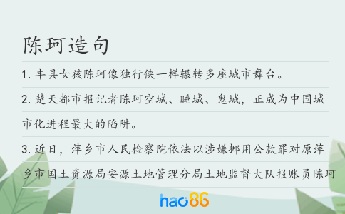 陳珂造句