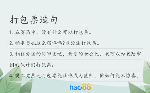 打包票造句