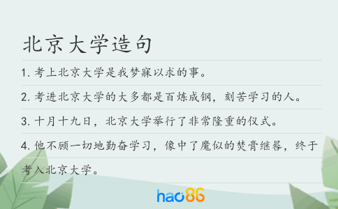北京大學造句