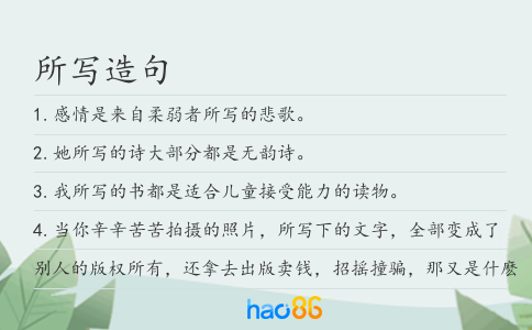 所寫造句