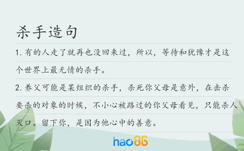 殺手造句