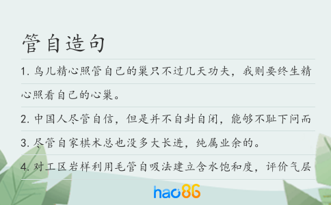 管自造句