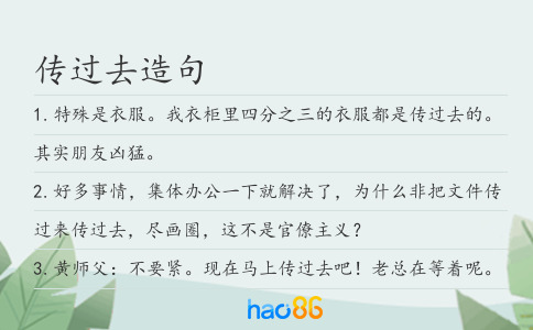 傳過去造句