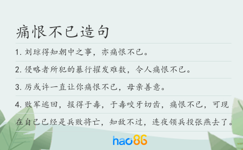 痛恨不已造句