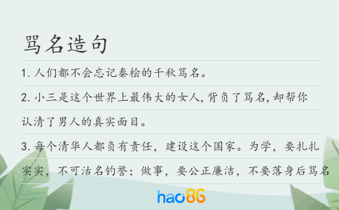 罵名造句