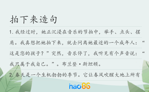 拍下來造句