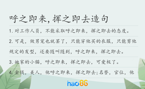 呼之即來,揮之即去造句