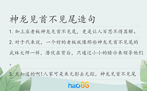 神龍見首不見尾造句