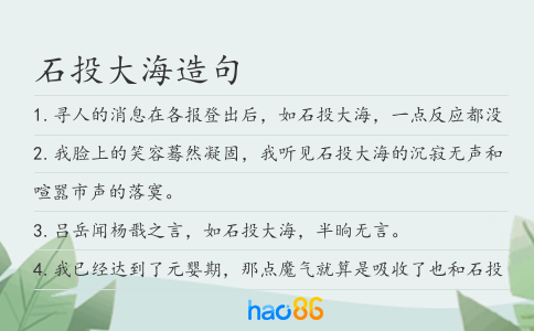 石投大海造句