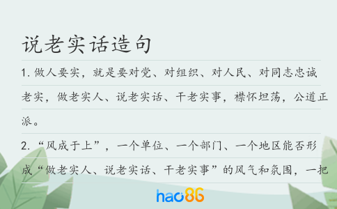 說老實話造句