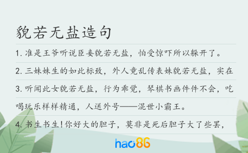 貌若無(wú)鹽造句
