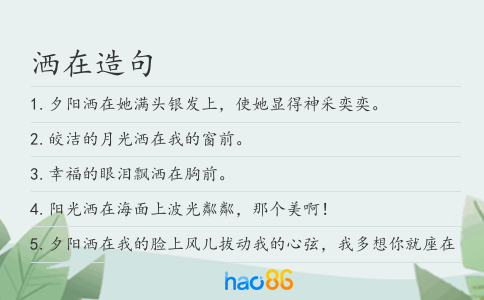 灑在造句