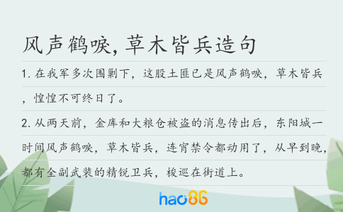 風(fēng)聲鶴唳,草木皆兵造句
