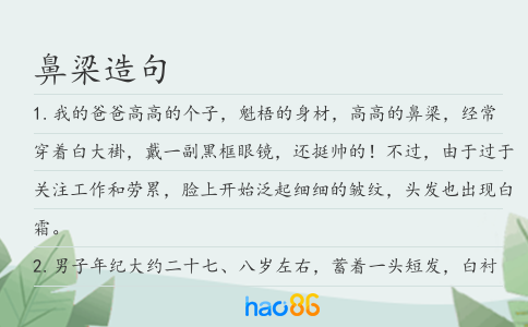 鼻梁造句