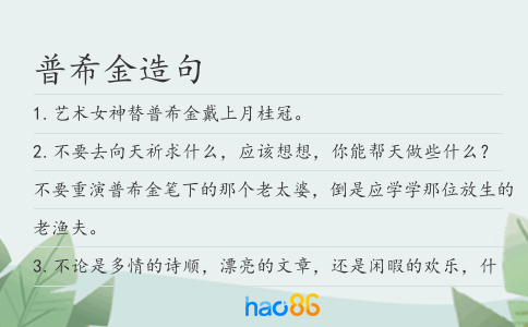 普希金造句