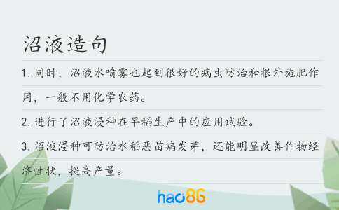 沼液造句