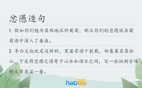 忿懣造句