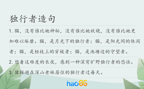 獨行者造句