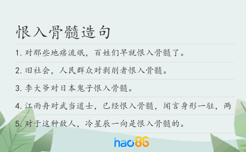恨入骨髓造句