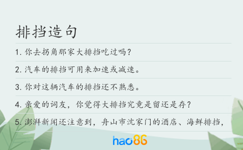 排擋造句