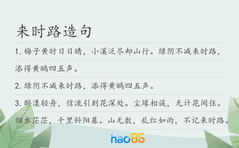 來時路造句